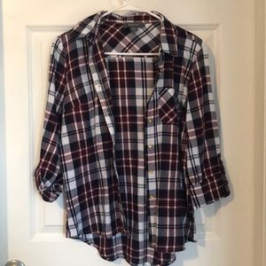 Button down plaid shirt